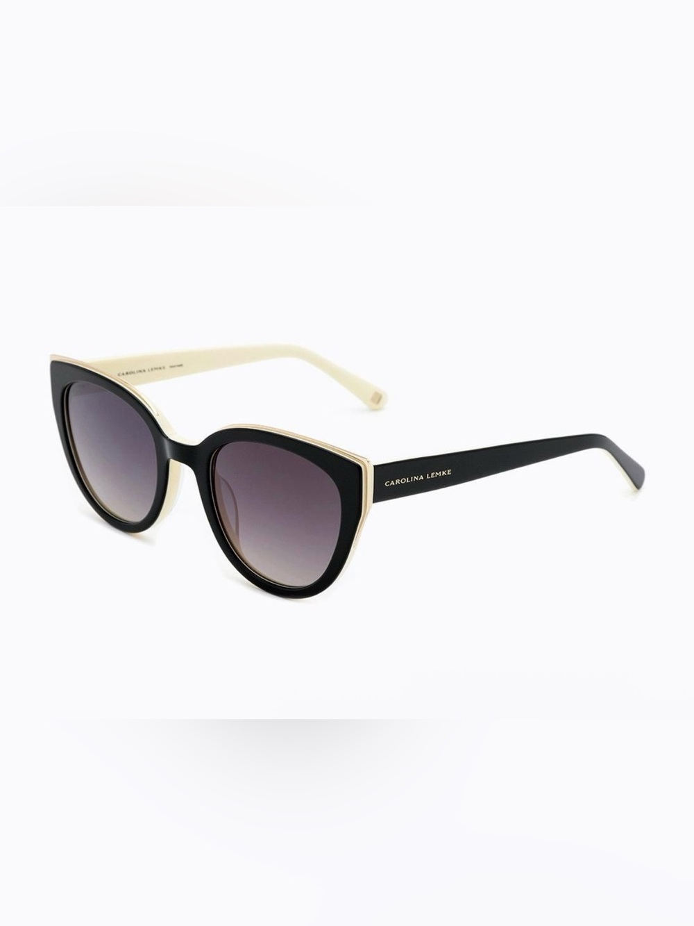 Carolina Lemke Black & Cream Cat-Eye Sunglasses